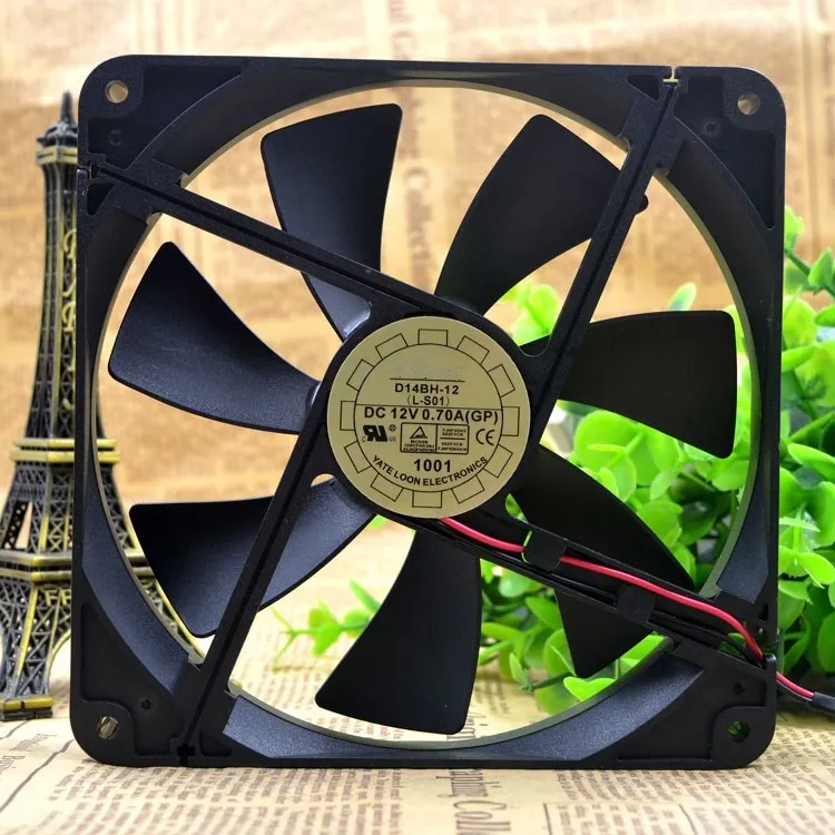 D14BH-12 140mm Cooler Cooling Fan 140X140X25mm 4-wire PWM 2500RPM 0.35A For Yate Loon Mute Computer Chaasis Cpu Cooling Fan