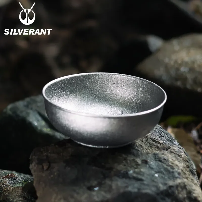 

Pure Titanium Plate Food Grade Plate Thickened Small Dish Round Household Outdoor Bowl Pure Titanium Bowl