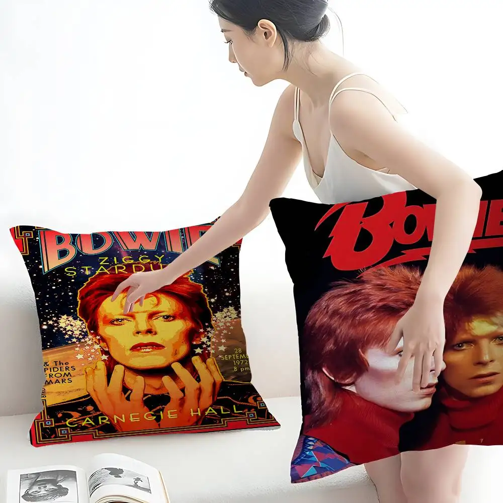 Retro Singer D-David B-Bowie Cushion Cover Polyester Sofa Cushions Decorative Throw Pillows Home Decoration Pillowcover