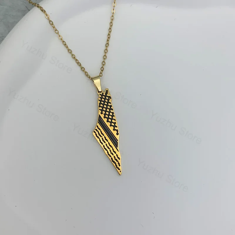 الفولاذ المقاوم للصدأ الكوفية وشاح نمط سلسلة بدلاية القلائد هندسية خريطة سلسلة مجوهرات هدية إكسسوارات جذابة