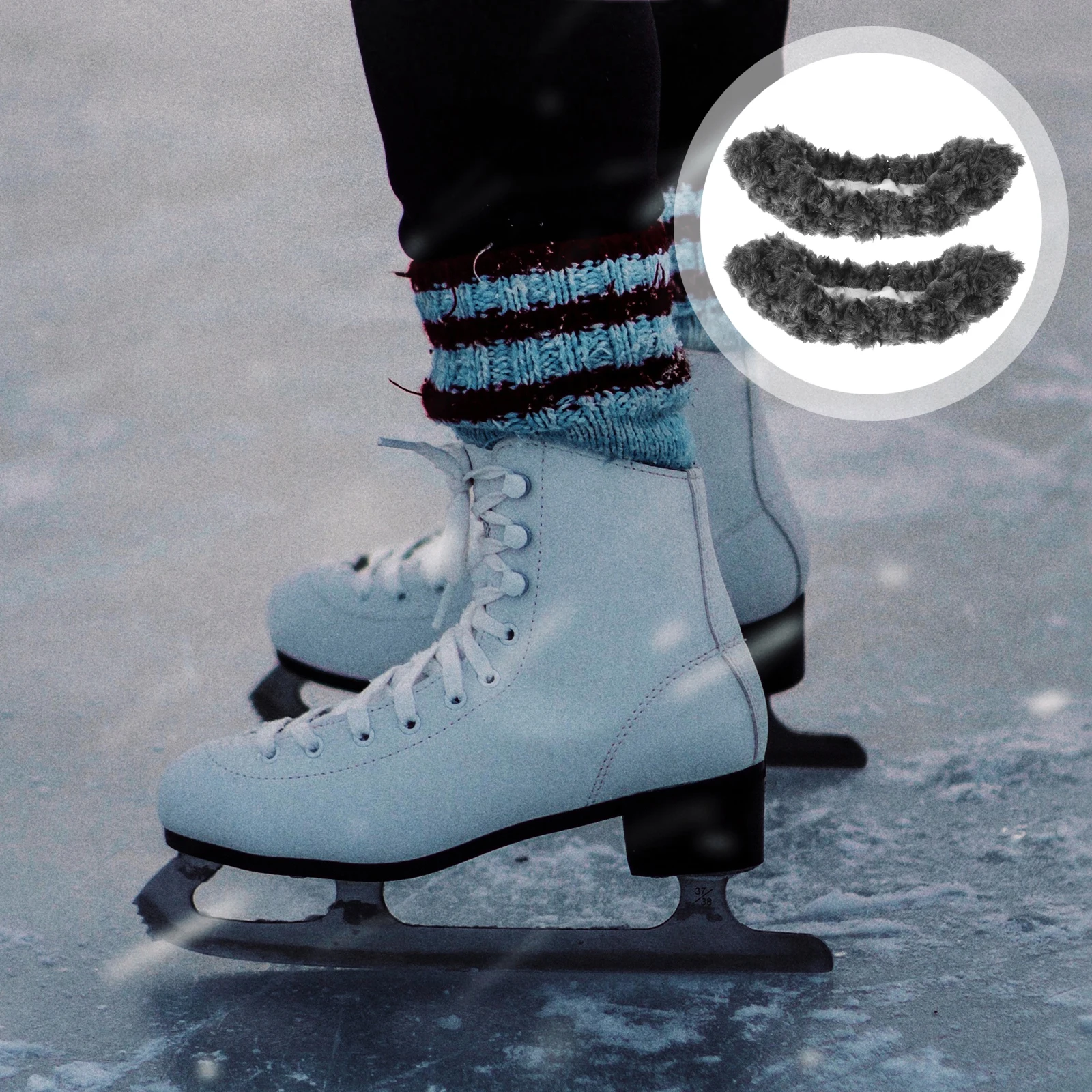 

Gray L Size Professional Ice Skate Guards Absorbent Rustproof Blade Protectors For 37 39 Skates
