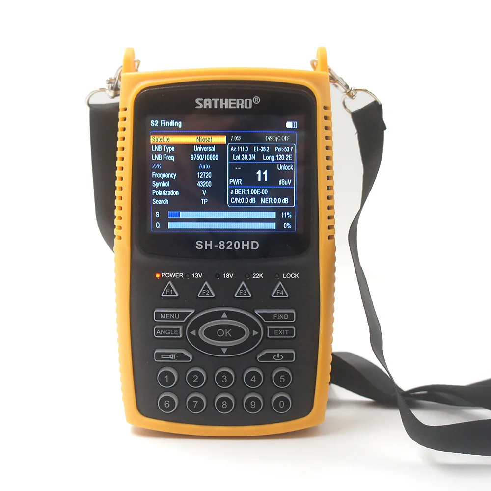ساثيرو SH-820HD 3.5 بوصة TFT LCD شاشة DVB-S2 DVB-S2/T2 كومبو الرقمية مقياس أداة البحث عن الإشارة دعم CCTV H.265 8PSK 16APSK
