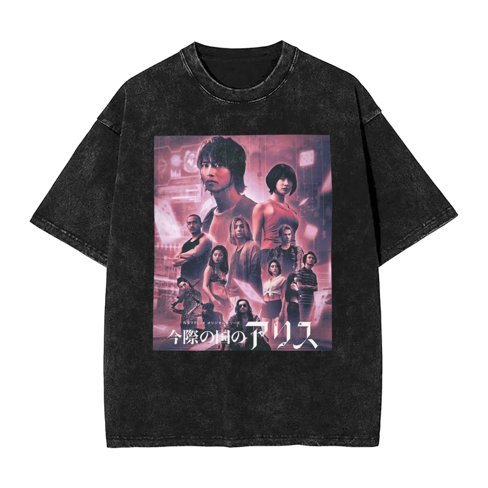 Alice Borderlands  T Shirts Men Pure Cotton Fashion for Male T-Shirt Crewneck  Tee Shirt Short Sleeve Tops Plus Size