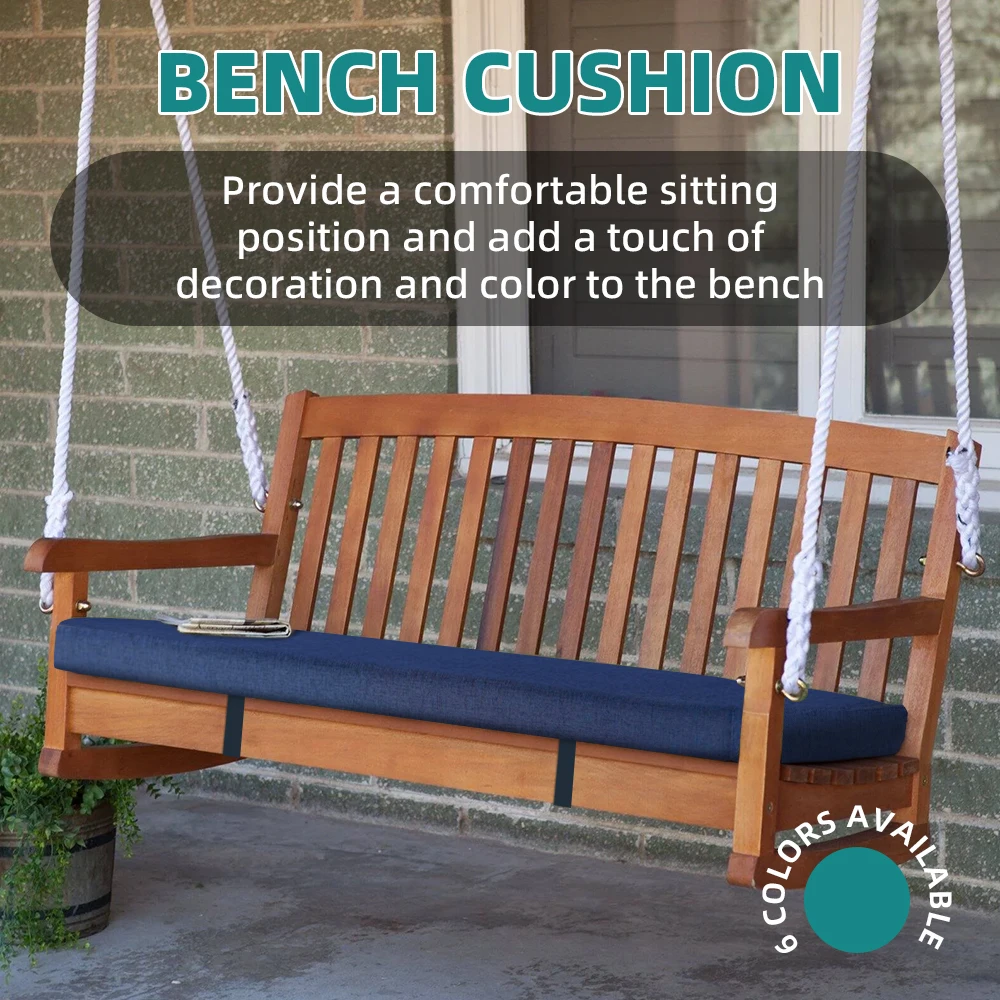 1 pc bench cushion with ribbon, non-slip bench cushion, restaurant piano bench cushion,31.4*11.8*1.96inch