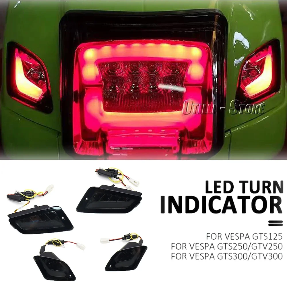 

New LED Rear and Front Turn Signal Light Motorcycle Accessories For Vespa GTS300 GTS 300 GTS250 GTS150 GTV250 GTV300 GTS 250 150