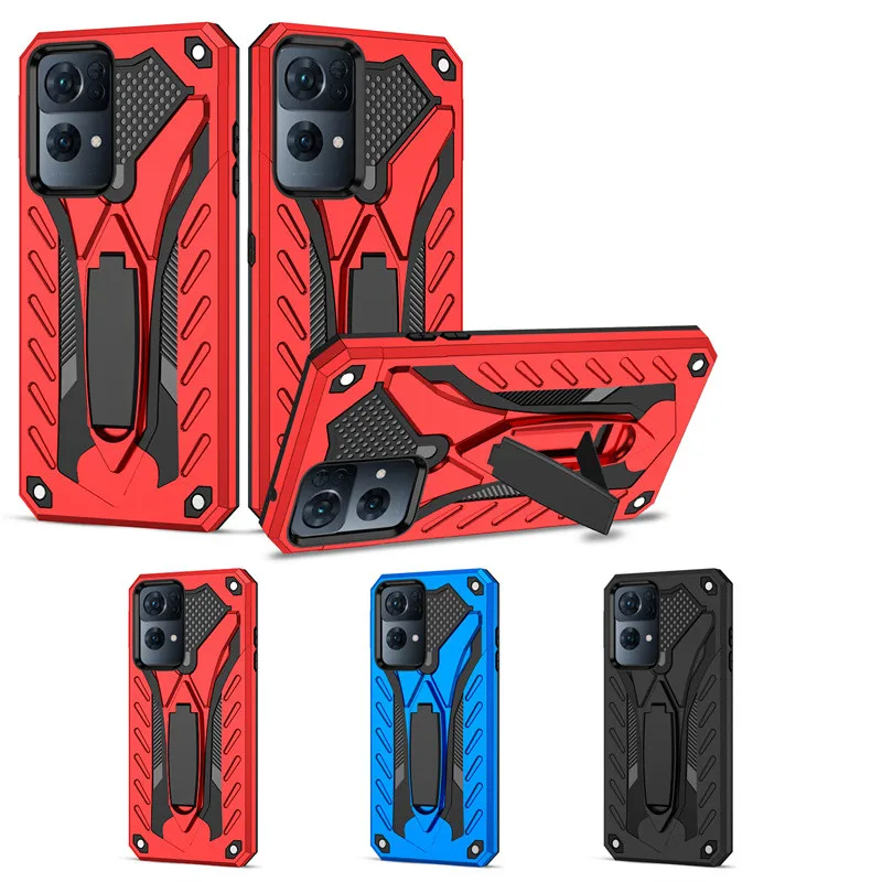 For OPPO Reno 7 Pro Reno7 5G Case Rugged Hybrid Armor Silicone Hard Kickstand Phone Cover For Reno 7z Heavy Duty Shockproof Case