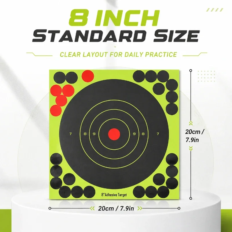 Reactive Splatter Marking Paper 8 Inch Round Self‑stick Target Stickers High Visibility For Entertainment Practice