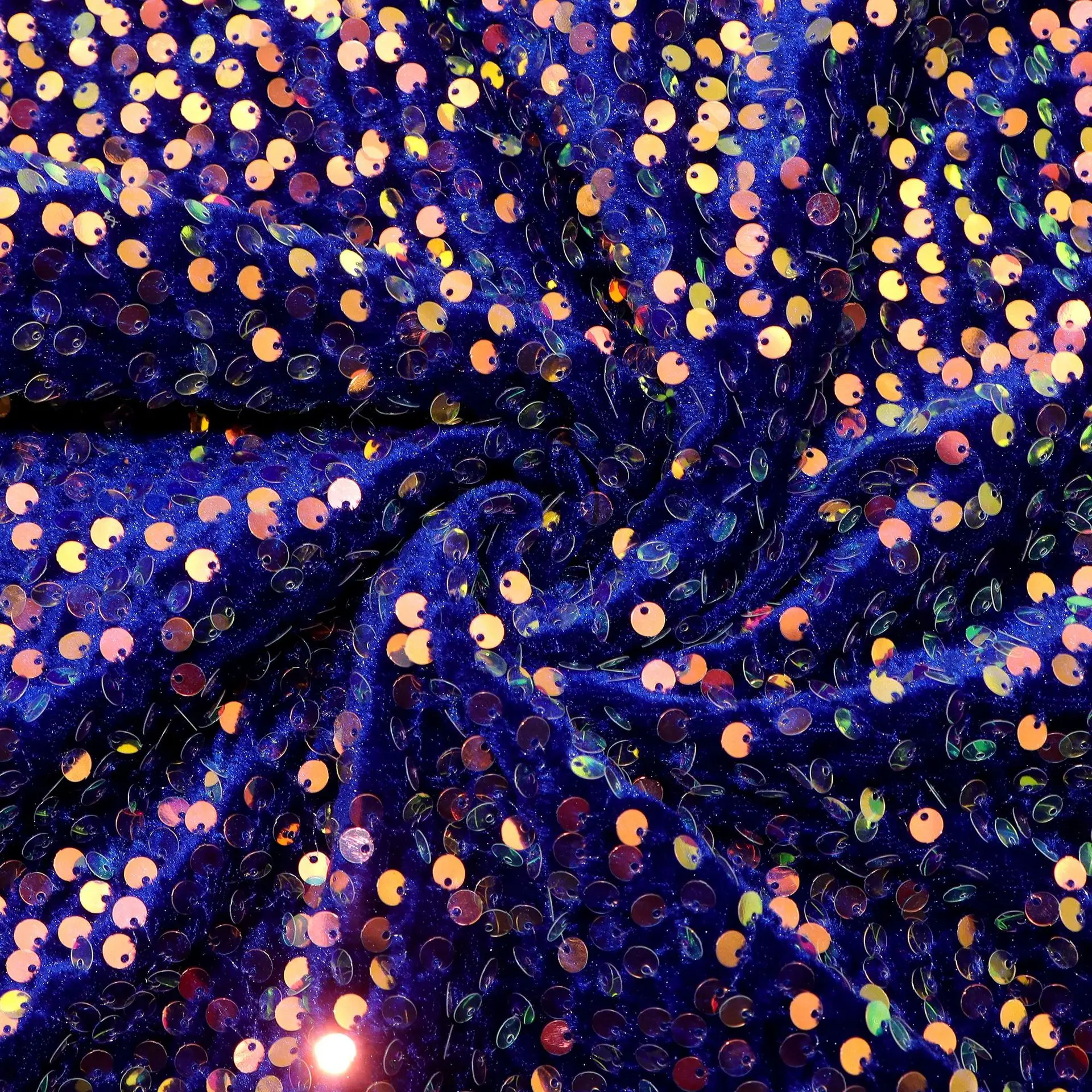 35 Color Big Circle Dense Sequin Fabric For Evening Dress Lace Material Glitter Tissus Elatic Thick Velvet Embroidered Fabric