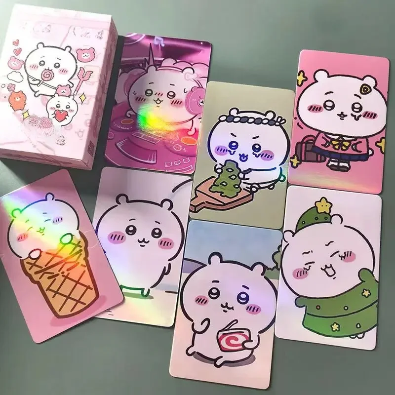 yiji Laser Small Cards, Cute Hachiware Surrounding Self-printed LOMO Cards Collection Card Bag Decoration Gift