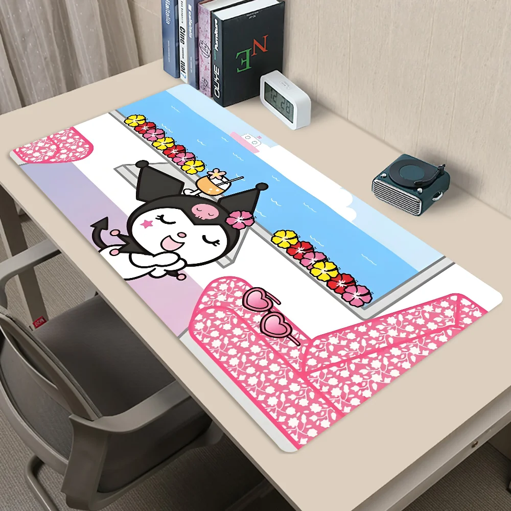 لوحة ماوس لطيفة من S-Sanrio K-kuromi وصلت حديثًا لوحة ماوس ألعاب كبيرة L XL XXL مقاس لوحة ماوس ألعاب لحصيرة لوحات المفاتيح