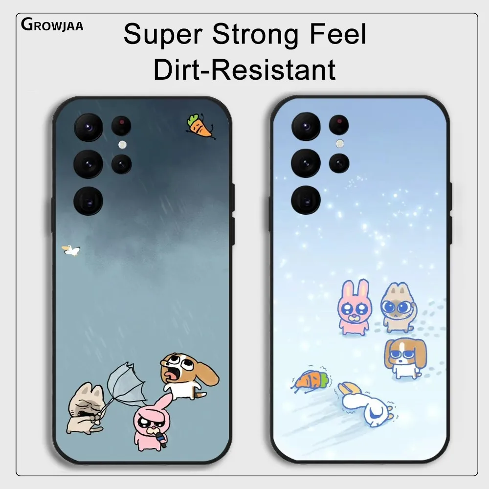 Anime Cute Siamese lip Dog Phone Case For Samsung Galaxy S25 S24 S22 S23 Ultra S21 S20 Plus 5G Protective Silicone Funda