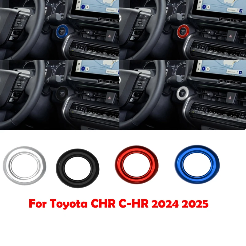 For Toyota CHR C-HR 2024 2025 Car Engine Button Stickers One-Click Start Ring Case Ignition Switch Cover Interior Accessories