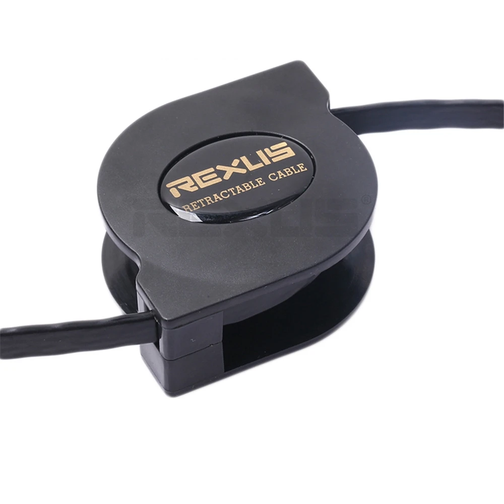 REXLIS Cable LAN Cat7 RJ45 de 5 pies, Cable Ethernet retráctil ajustable, Cable plano de red de Internet para enrutador de ordenador, rico en vueltas