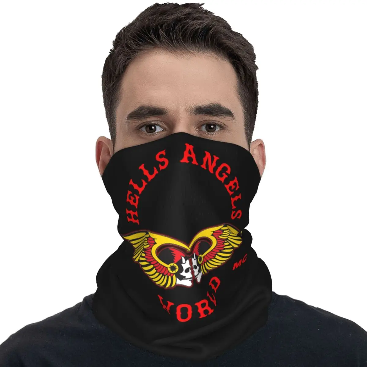 Unisex Hells Angels Motorcycle Club Bandana Accessories Neck Cover Printed Wrap Scarf Multi-use Balaclava For Riding Breathable