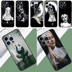 Sister Style Nun Sexy Girl Phone Case For iPhone 16 15 14 13 12 11 Pro Max XS X XR Plus 13 12 Mini Cover Coque