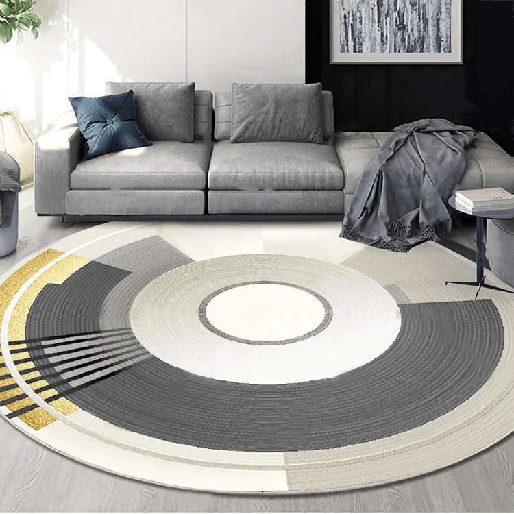 Round Cushion Carpet – Soft Illusion Vortex Design, Bedroom Floor Mat for Home Decoration, Plush Area Rug