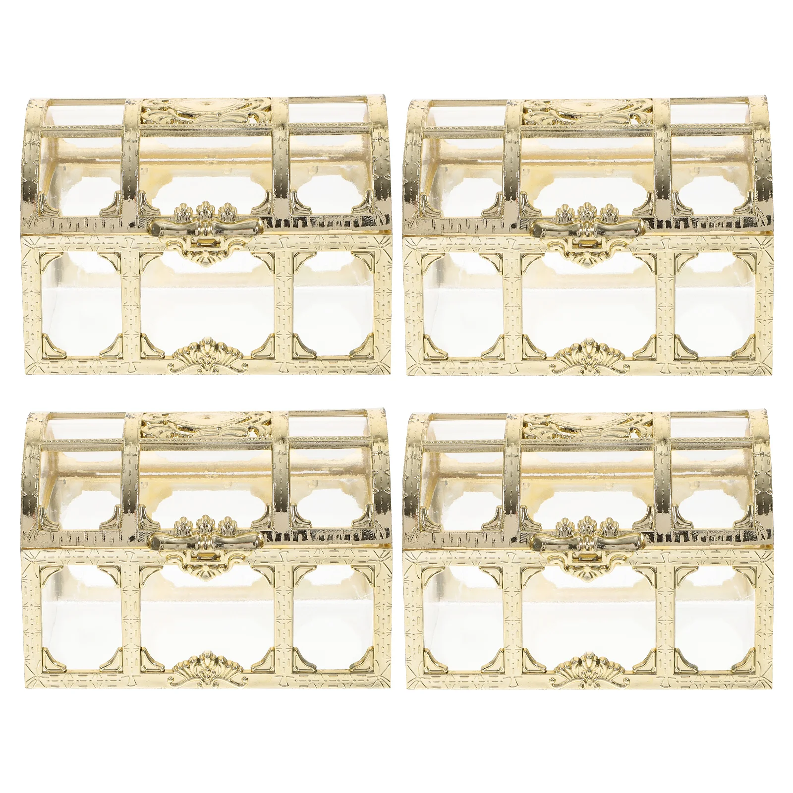 Coffre au trésor de Pirate en plastique, 4 pièces, mallette de rangement pour pièces de monnaie, organisateur de souvenirs pour enfants, cadeau d'aventure, boîte de Pirate pour enfants