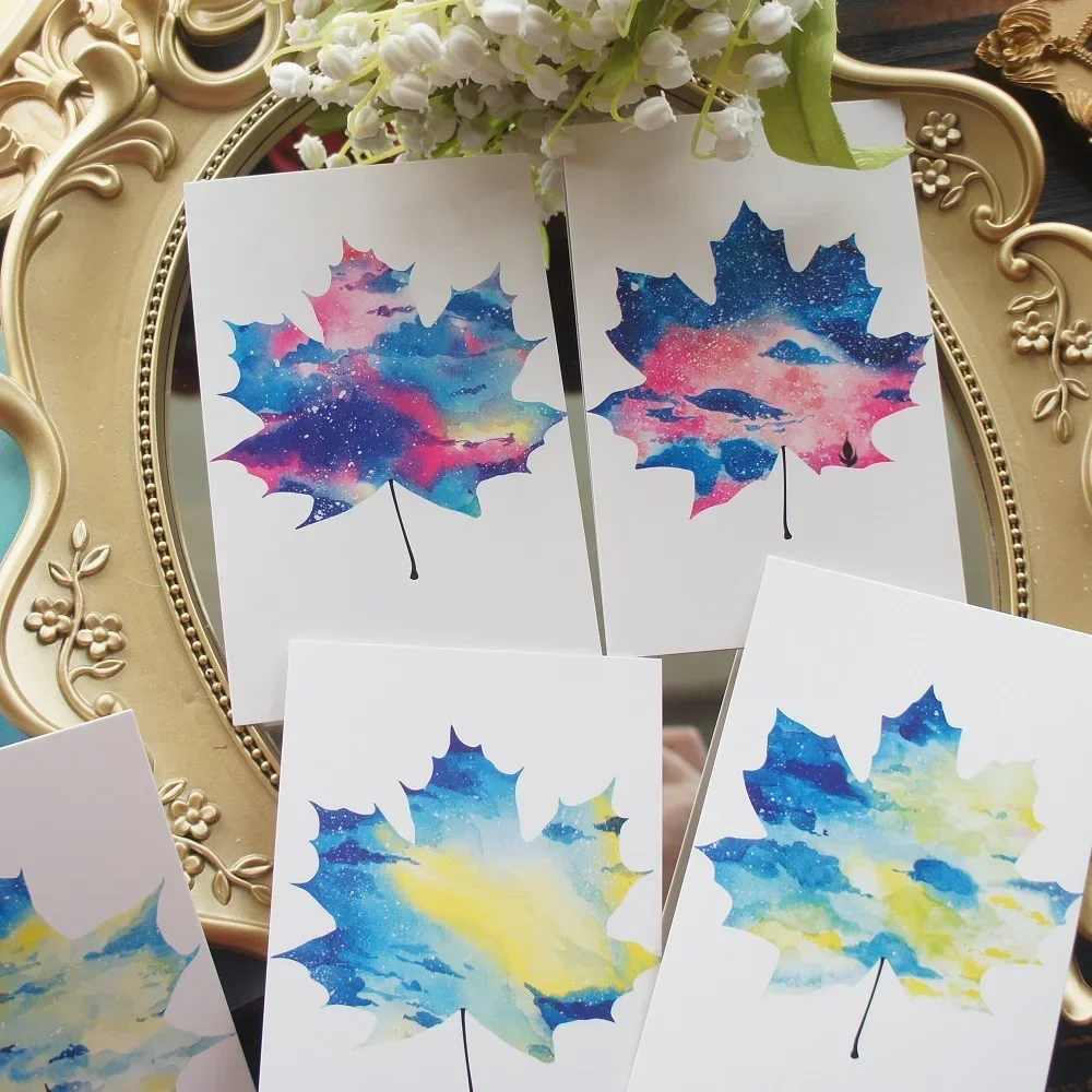 

15pcs See The World In A Leaf Design As Post Card Gift Greeting Cards Gift Party Invitation Scrapbooking Use