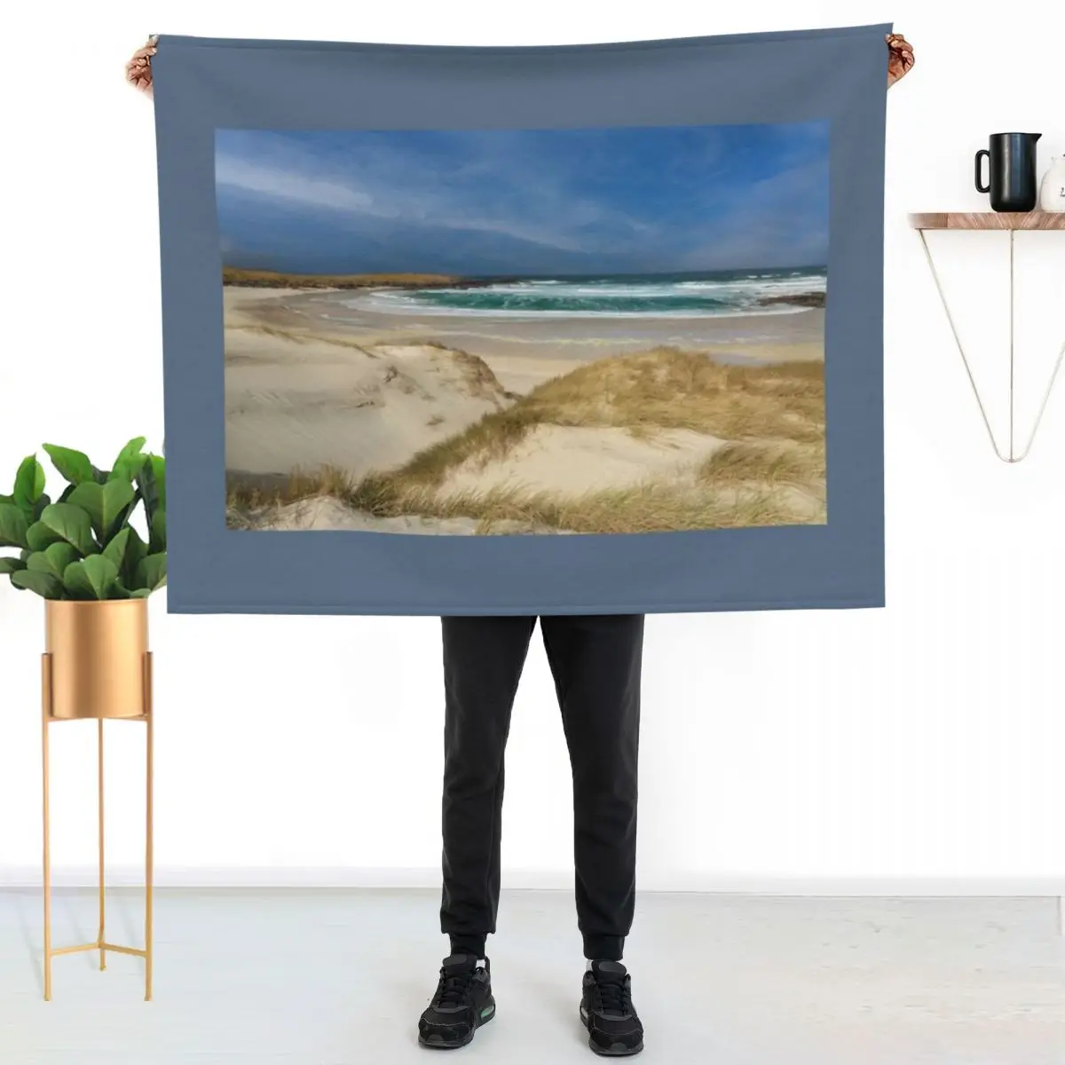 North Uist Clachan Sands Traigh Hornais Scotland. Throw Blanket Sofa Personalized Gift funny gift Thin Luxury Thicken Blankets