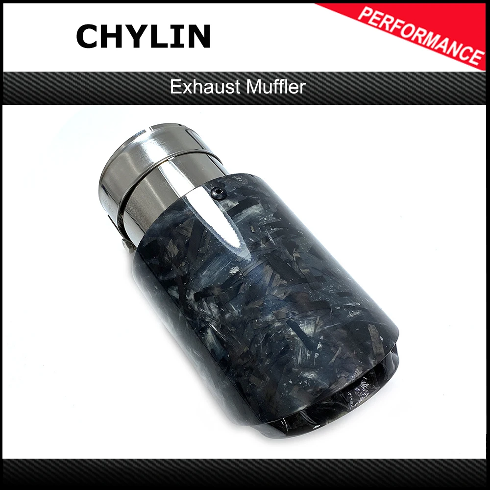 

Latest 3 Layer Twill Glossy Forged Carbon Car Mufflers Tip Universal Stainless Silver Exhaust Pipe Muffler Nozzle Decoration