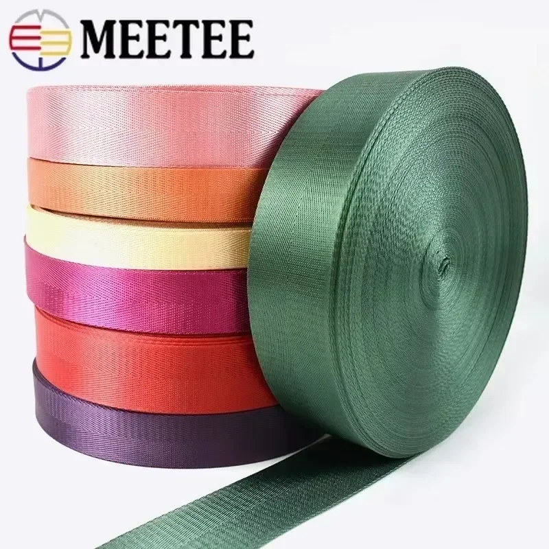 45Meters 20-38mm Nylon Webbing Tape 1mm Thick Bag Strap Backpack Ribbon Seat Belt Clothes Bias Binding DIY Sewing Accessories