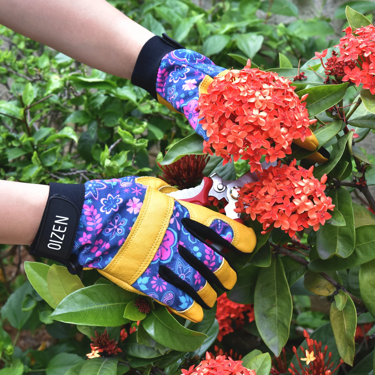 Rindsleder Leder Gartenarbeit Rose Rebschnitt Handschuhe Frauen Atmungsaktive Tragen-beständig Thorn Proof Arbeits Handschuhe für Jäten Pflanzung