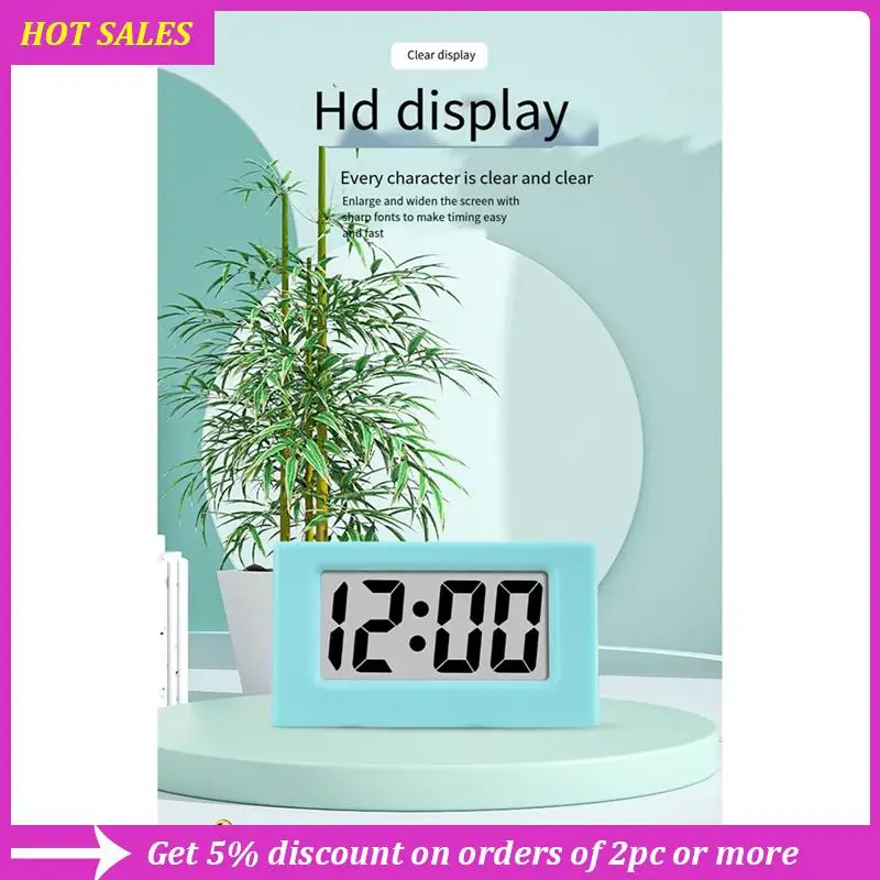 Mini Clock Triangle LED Screen Lectronic Digital Alarm Screen Desktop Clock For Home Office Table Bedroom Decor Durable Blue,Req