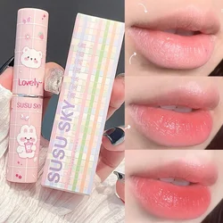 Anti-cracking Tinted Lip Balm Jelly Cherry Red Non-Stick Cup Peach Repairing Moisturizing Lipstick Lips Care Makeup Cosmetics