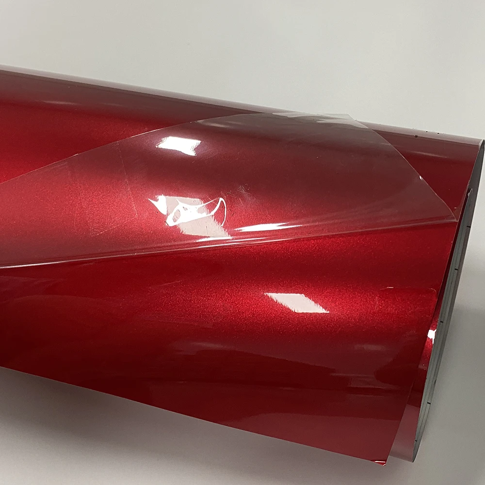 

AURORA FILM RED 45CM x 9M Motorcycle Decal Wrap Vinyl Adhesive Film with Air Bubble Free Car Roof Hood Sticker Glossy Wrapping