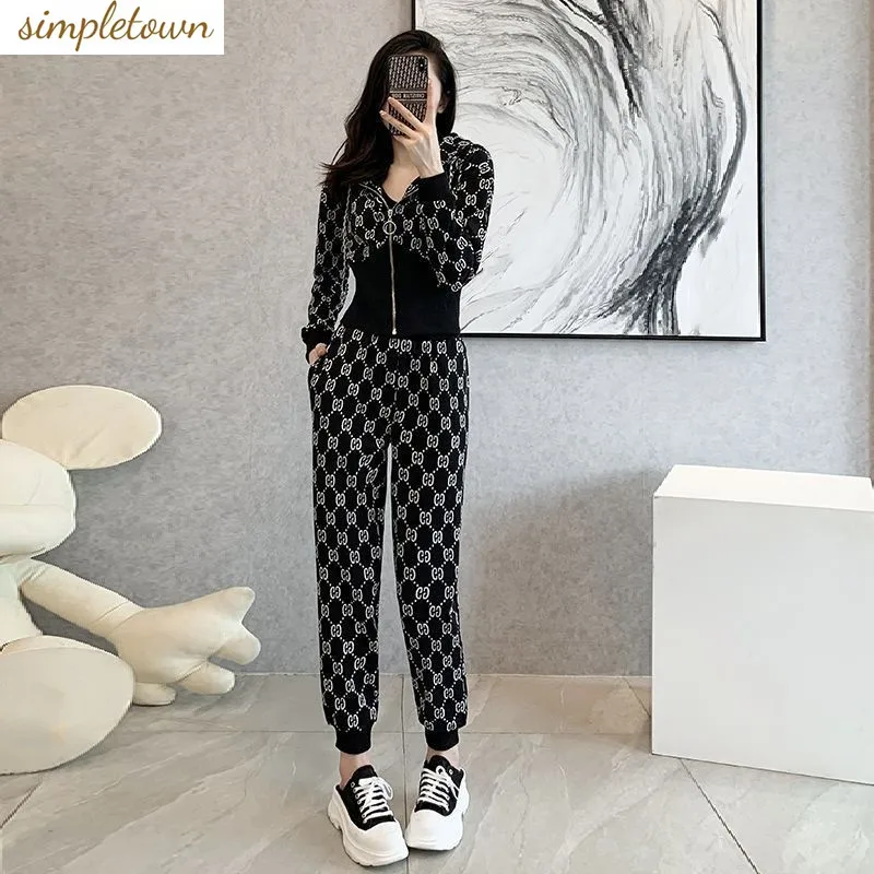 

Autumn/Winter Korean New Trendy Brand Slim Fit Sports Leisure Fashion Two Piece Set