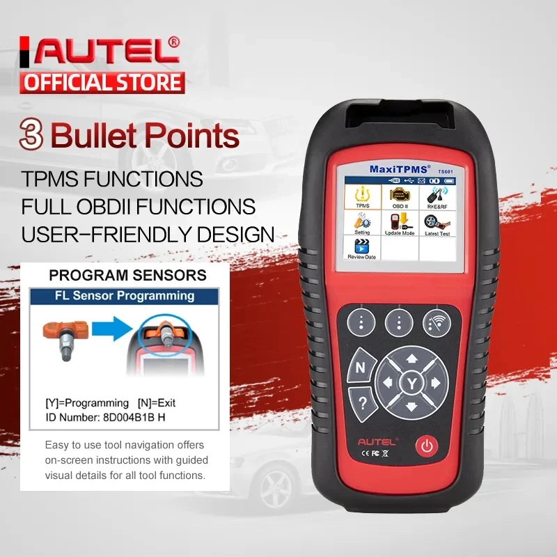 Autel MaxiTPMS TS601 TPMS Professional Activate Tire Pressure Sensor Programmming OBD2 Car Diagnostic Tool Free Update Online