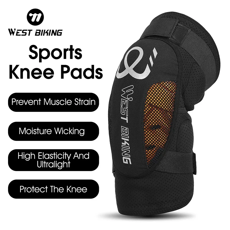 WEST BIKING Sports Knee Pads Pressurized Elastic PU Rubber Pad Filling Support Fitness Basketball Running Cycling Protector