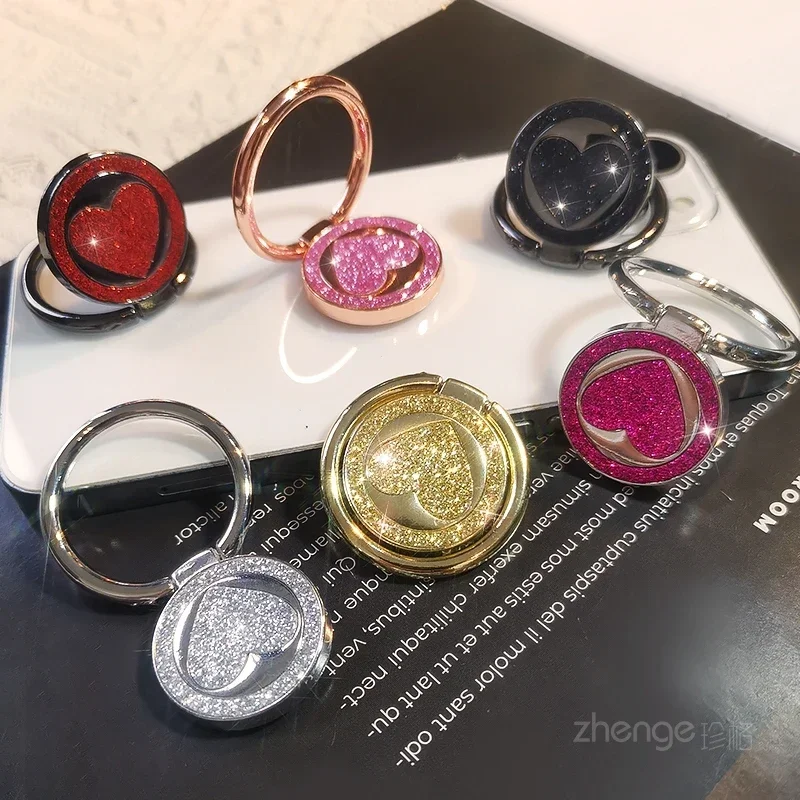 

Женская модная подставка Love Flash Powder мобильный телефон, роскошная кольцевая пряжка, аксессуар для ленивых, Офисная драма, легкая поддержка