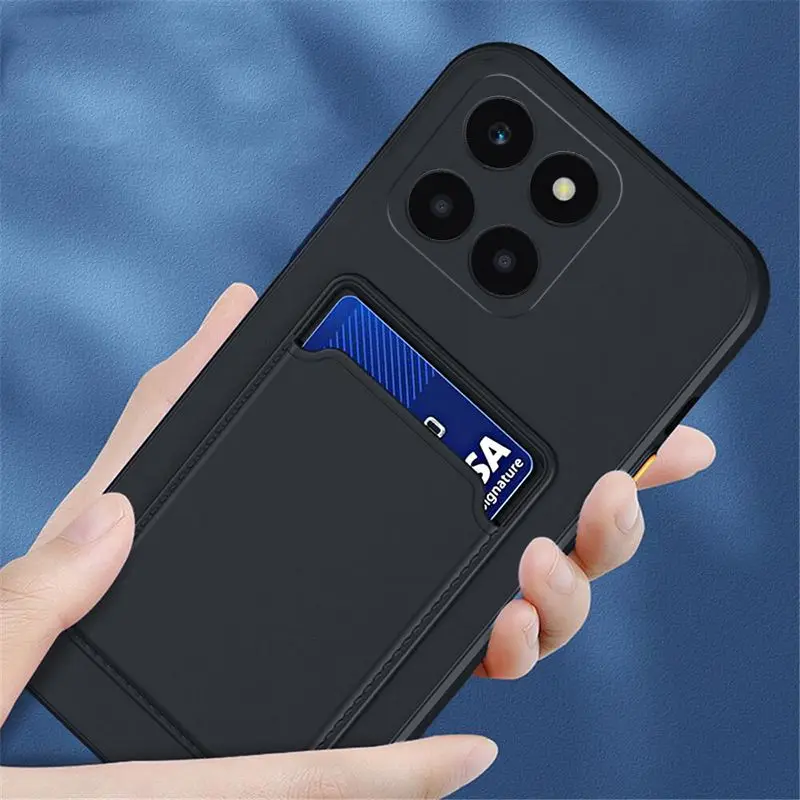 Skinlee Silicone Shockproof Capa para Xiaomi 14 Pro, Saco De Cartão Inserível, Shell Traseiro