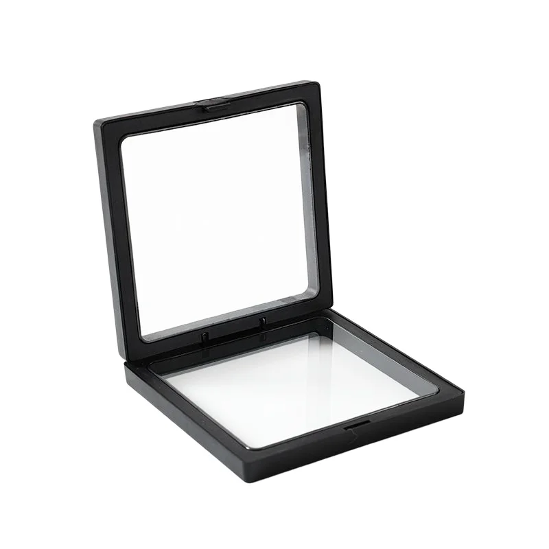 10Pcs Transparent Floating Display Box Plastic Film Jewelry Packaging Box For Necklace Ring Small Collectible Item Storage