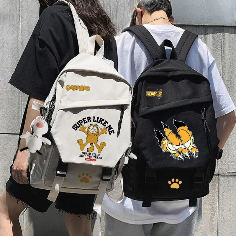 Garfield Anime Cartoon Backpack High Color Value Male and Female Students Large Capacity Lightweight Schoolbag Casual All-match