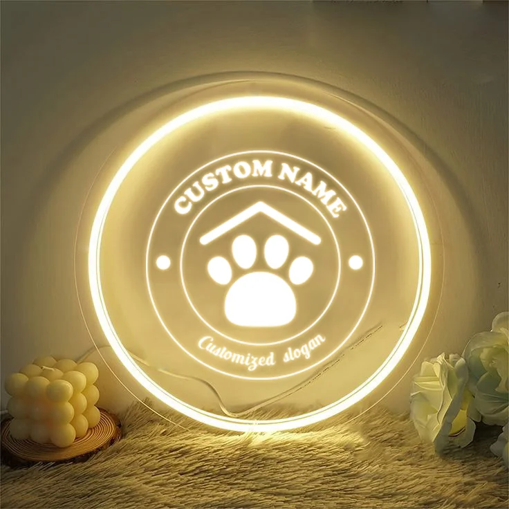 

1PC Round Shape Warm White Transparent Customized Name LED Night Light Acrylic Lamp Not Easy To Break Gift For Friend