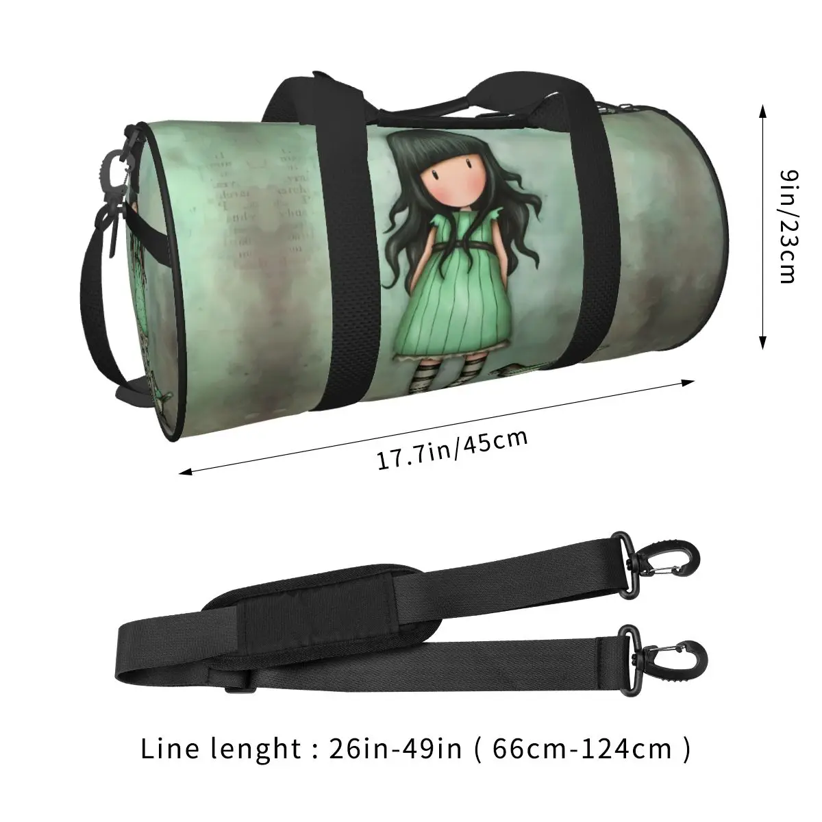 Anime S-Santoros G-Gorjuss Sports Bags Cute Girl Travel Training Gym Bag with Shoes Fun Handbags Men Women Portable Fitness Bag