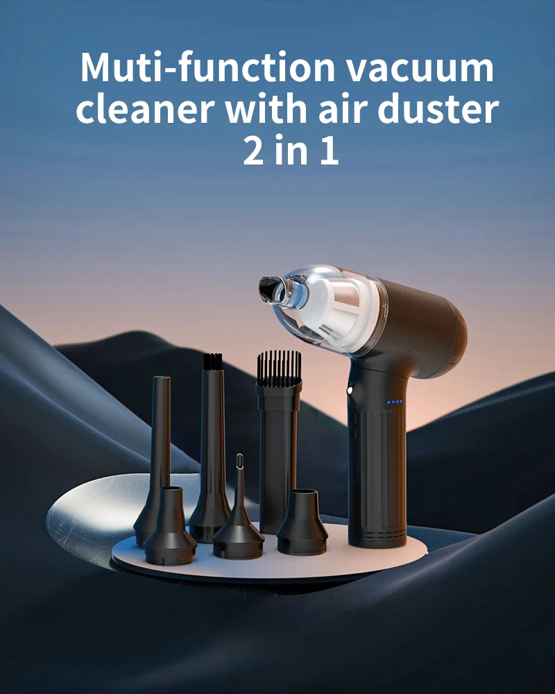 Portable Electric Wireless Handheld Mini Vacuum Cleaner Air Duster USB Charging Brushless Motor LED Lights for Car Cleaning