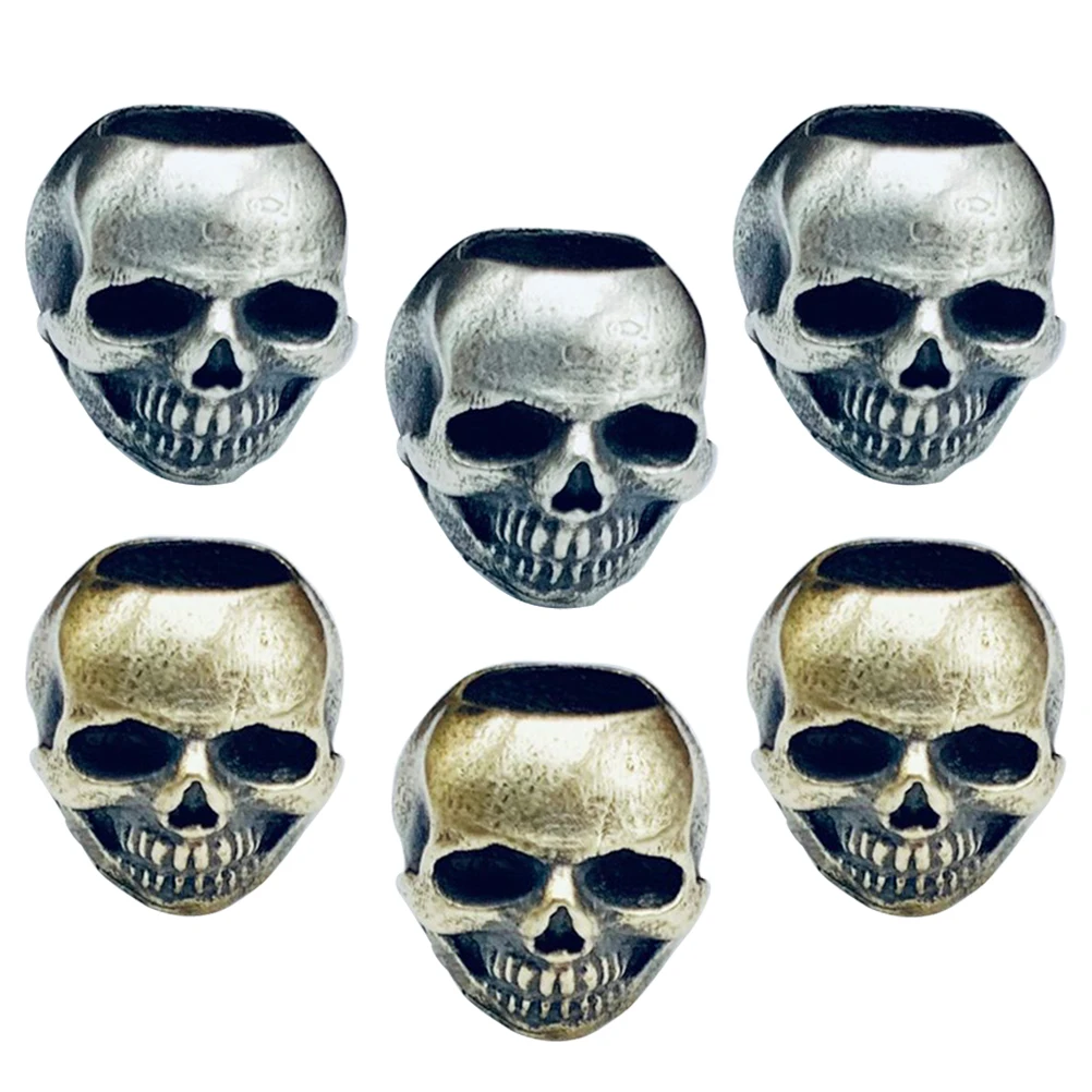 

6pcs Skull Bracelets Gothic Halloween Accessories For Bracelets Halloween For Jewelry Making Craft Loose Goth Loose Beads Beads