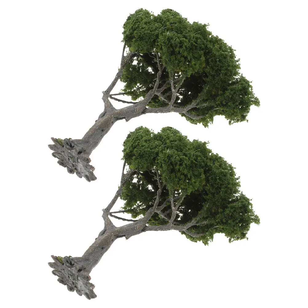 2Pcs Miniature Tree Set 12Cm Realistic Sand Table Landscape Accessories for DIY Craft Micro Landscape Railroad Scenery Decor