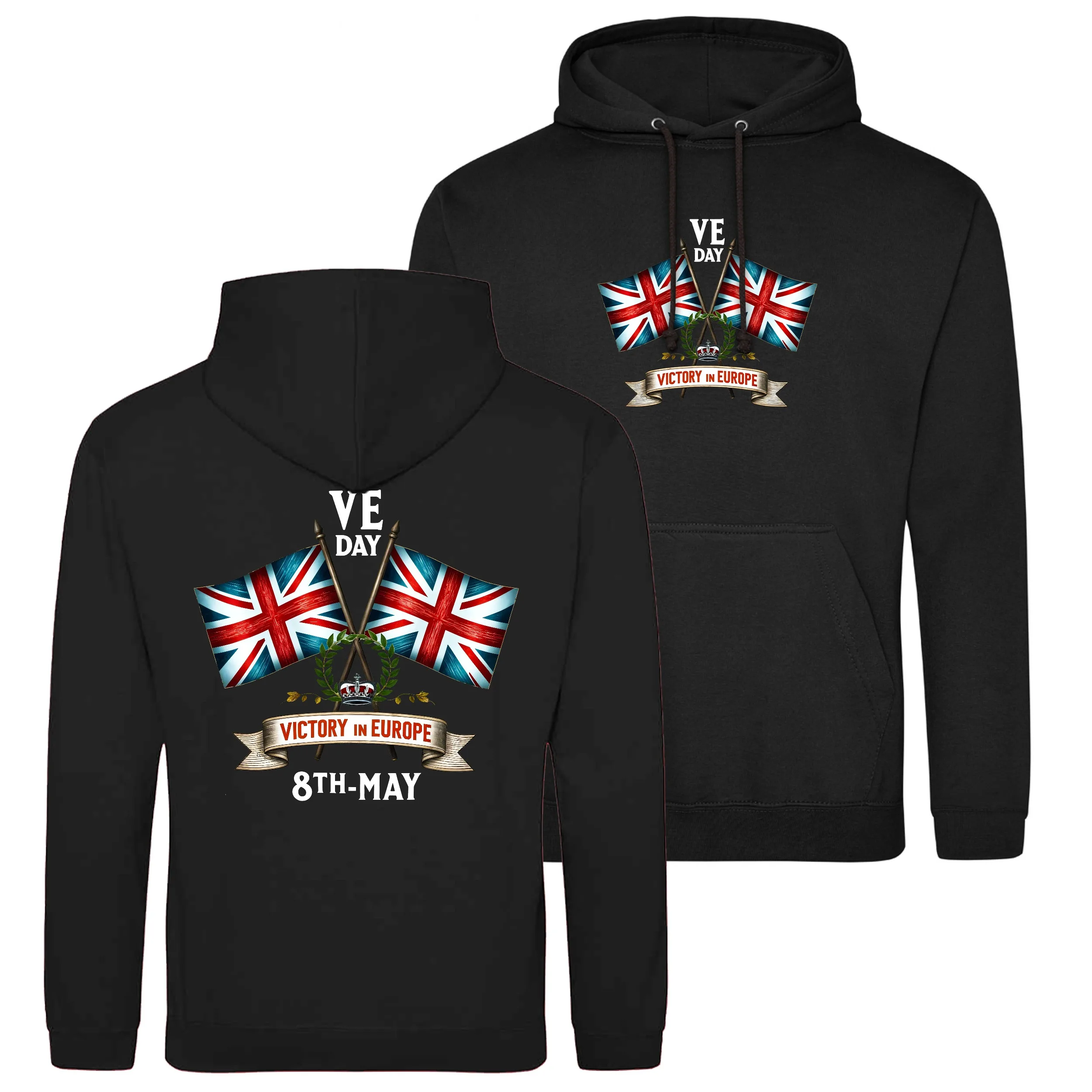 

VE Day Victory in Europe Print Hoodie Men's and Women's Long Sleeve Sweatshirt Y2k Tops Autumn Pullover Men Clothing Sportswear