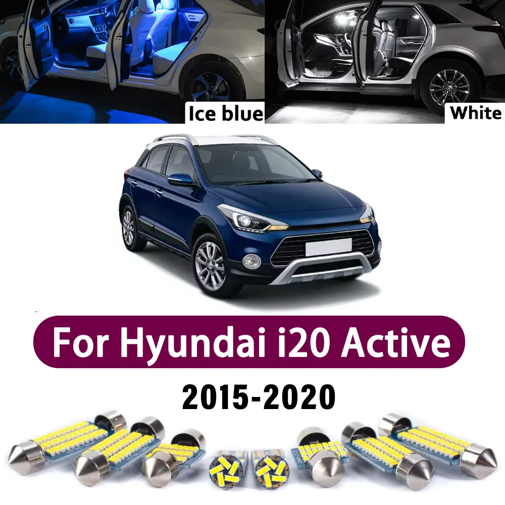 

New LED Canbus Interior Reading Dome Vanity Mirror Light Kit For Hyundai i20 Active 2015-2020 Premium LED Mirror Safer Lights