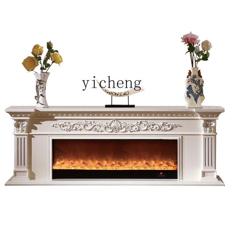 

XL Solid Wood American Fireplace TV Cabinet Decoration Cabinet Stove Core Simulation Flame