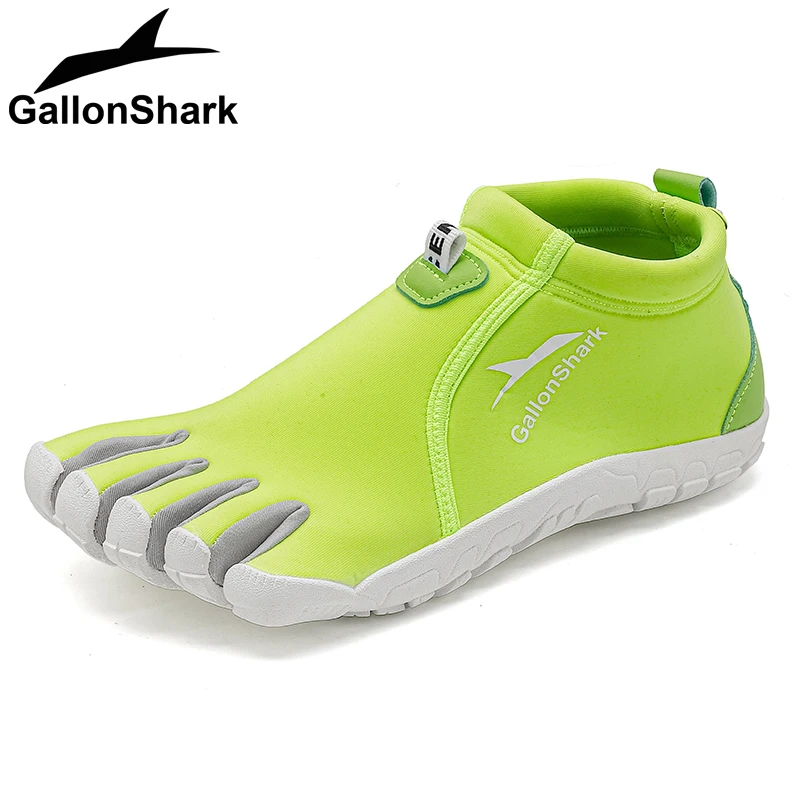 Chaussures d'eau à cinq doigts en néoprène durable, baskets pieds nus antidérapantes GallonShark pour les sports nautiques et l'entraînement en salle