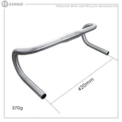 Titanium Bicycle Handlebar, Road Gravel Bike Drop Bar, Bent Handlebar, Cycling Parts, 420mm Length, Gr9, 31.8mm