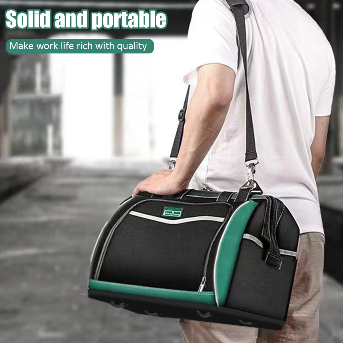 Toolkit Thickened High Capacity Storage Bag Waterproof Wear Resistant Toolkit Multi-Pocket Electrician Storage Bag