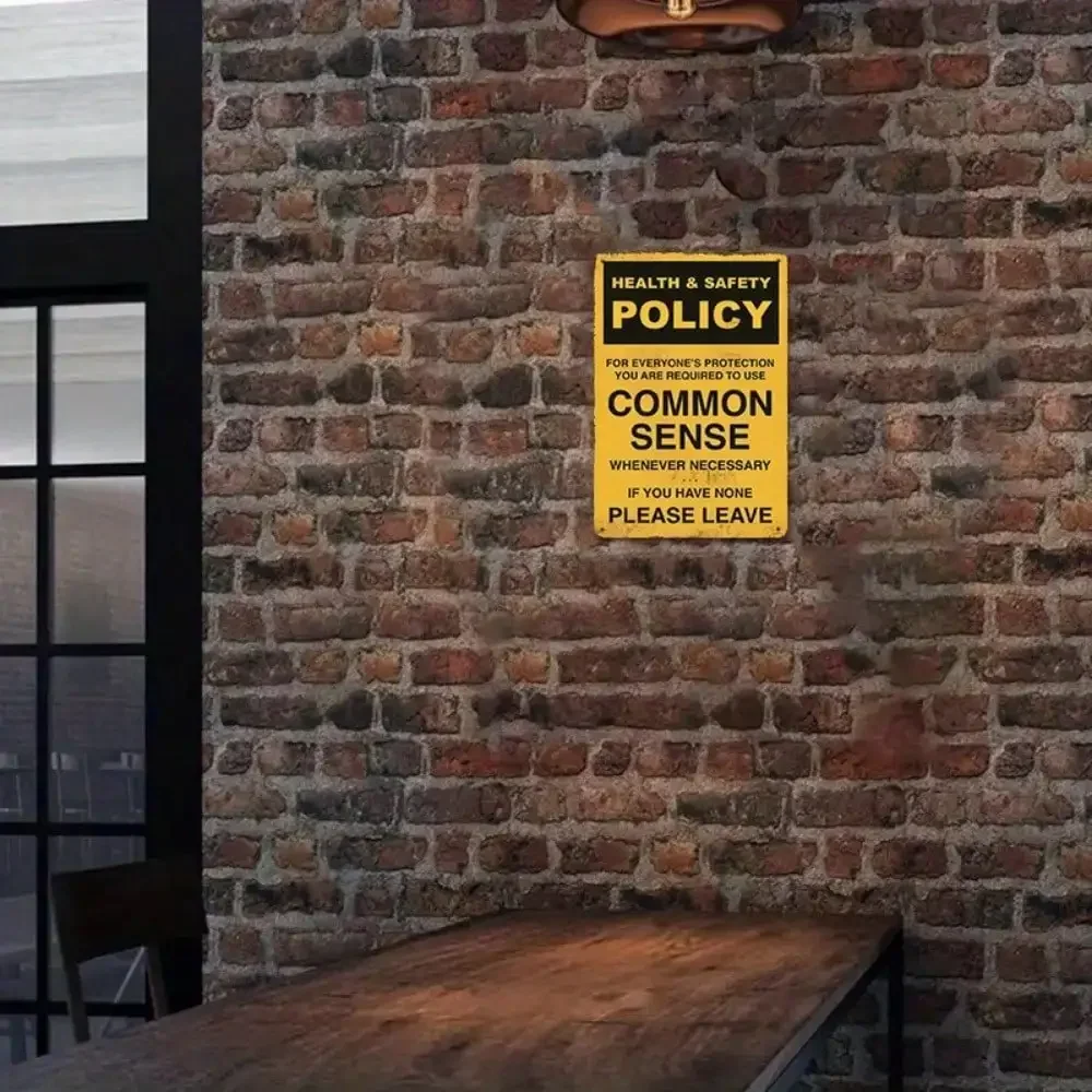 قطعة واحدة من علامة معدنية عتيقة "الصحة والسلامة" - ديكور من القصدير المضحك للاستخدام الداخلي/الخارجي، هدية روح الدعابة #3