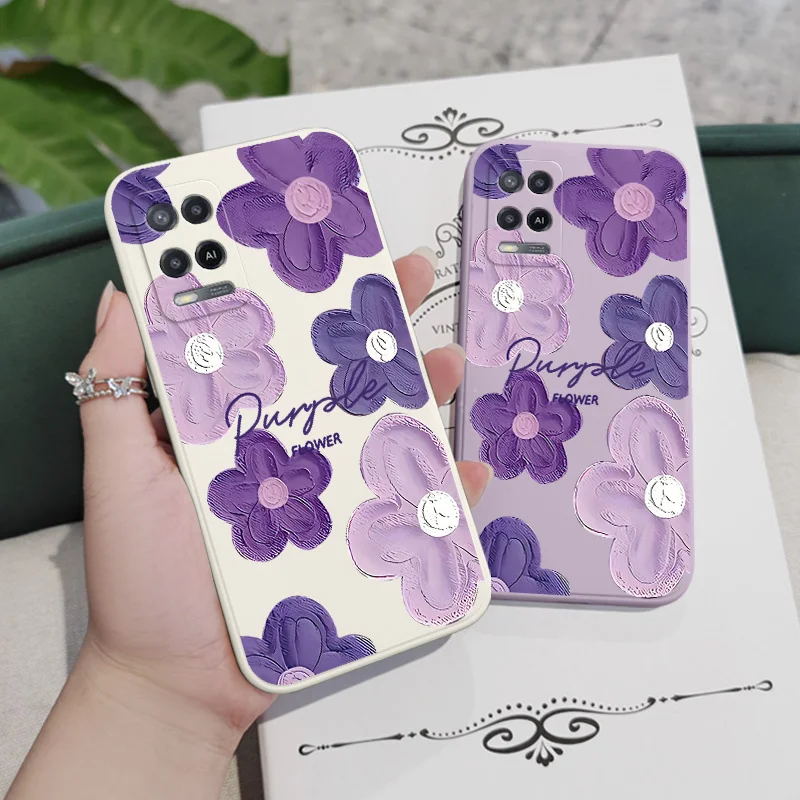 Purple Flower Phone Case For S23FE S20 S20FE S20PLUS S20ULTRA S21 S21FE S21PLUS S21ULTRA S22 S22plus Silicone Cover Fundas