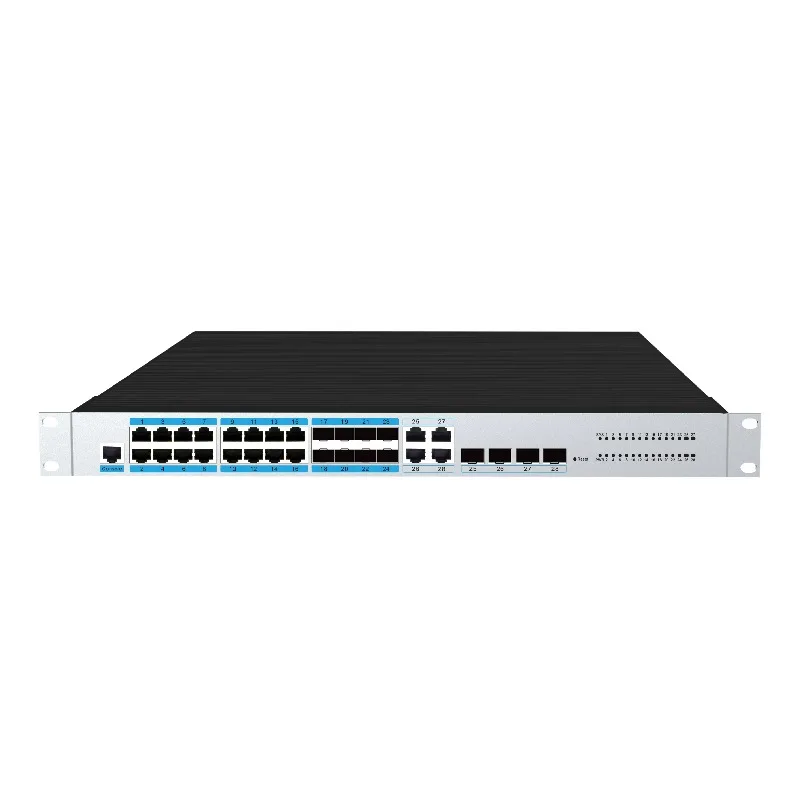 16-Port PoE 8-Port SFP Industrial  Managed Switch 4 Combo Ports Static Routing ERPS Ring Network 1U Rack Installation